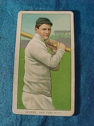 1909 T206 Sovereign Cigarettes Baseball Card - Josh Devore York Giants