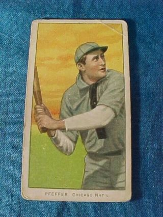 1909 T206 Sovereign Cigarettes Baseball Card - Francis Pfeffer Chicago Cubs
