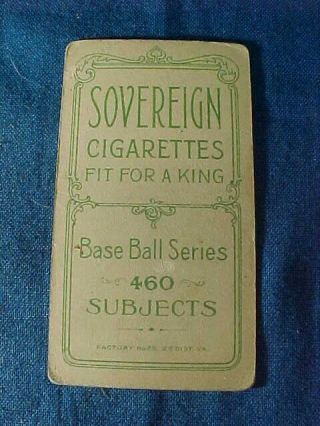 1909 T206 SOVEREIGN Cigarettes BASEBALL CARD - FRANCIS PFEFFER Chicago Cubs 2