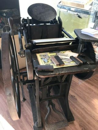 Antique letterpress printing press - 1885 - Chandler and Price 3