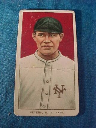 1909 T206 Sovereign Cigarettes Baseball Card - Chief Meyers York Giants