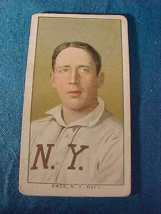 1909 T206 Sovereign Cigarettes Baseball Card - Red Ames York Giants