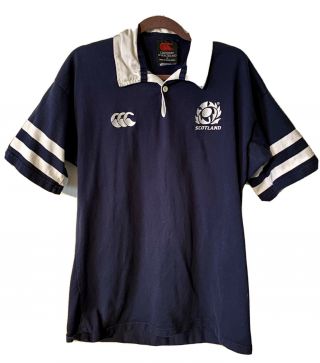 Scotland Home Rugby Union Jersey Shirt Canterbury Blue Size Xl Vintage
