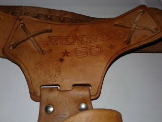 Vintage Cowboy Kids Mattel Fanner 50 Toy Leather Cap Gun Holster