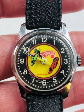 Vtg 1970 Mattel Inc.  Hot Wheels Redline Swiss Wrist Watch But Runs Slow