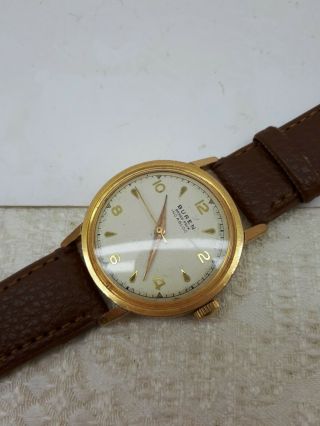 Vintage Buren Grand Prix Wrist Hand Wind Wrist Watch Gp Men’s Rare Swiss Made
