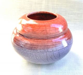 Vintage Hand Thrown Studio Art Raku Pottery Vase/pot - Signed Sc