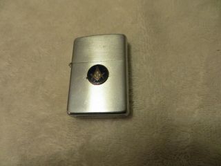 Vintage Rare Zippo Lighter Pat 2032695 Masonic Emblem Steel Case Htf Light Use