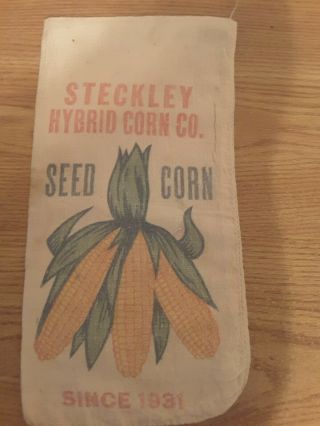 Vintage  Steckley  Hybrid Corn Co.  Small Seed Corn Sack (plot Sack)