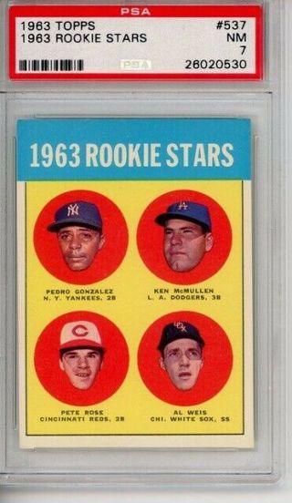 1963 Topps Pete Rose 537 Rc Psa 7.  A Stunningly Card