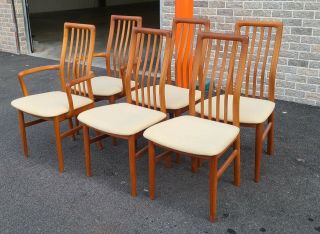 Mid Century Danish Modern Teak Rasmus Dining Room Table w/ 6 SVA Mobler Chairs 3