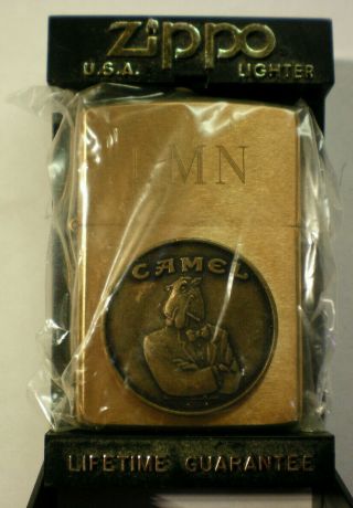 1992 Tuxedo Joe Camel Brass Zippo 1932 - 1992 Rare Engraved With Initials " Dmn "