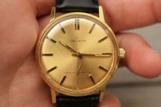 Vintage Helvetia Watch / Swiss Made / Mens Wrist Watch / Mechanical /