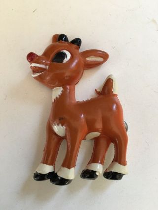 Vintage Lapel Pin Rudolph The Red Nose Reindeer Xmas Christmas Holiday Pin