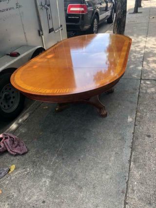 Quality Round Baker Dining Table with 2 Leaf ' s also Pads Center Pedestal 3