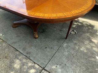 Quality Round Baker Dining Table with 2 Leaf ' s also Pads Center Pedestal 5