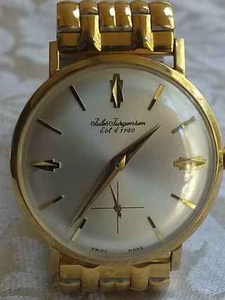 Vintage Men’s Jules Jurgensen 10k Gold Filled Watch Keeps Good Time