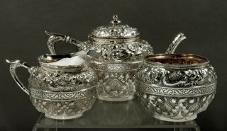 Gorham Sterling Tea Set  1879 Persian Pattern