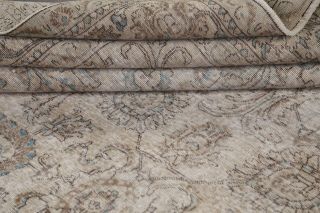 Antique Allover Floral Muted Tebriz Traditional Hand - Knotted Area Rug Wool 10x15