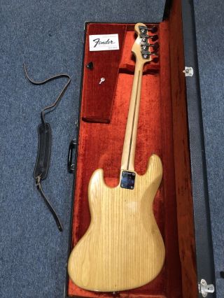 1975 Fender Jazz Bass w/OHSC Natural Vintage Electric Bass Guitar 2
