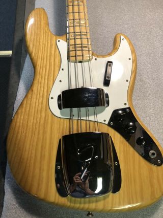 1975 Fender Jazz Bass w/OHSC Natural Vintage Electric Bass Guitar 3