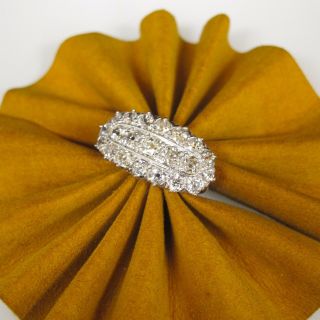 ANTIQUE 14k Gold Old Minor Cut DIAMOND Women ' s Wide Ring ESTATE Size 4.  75 2