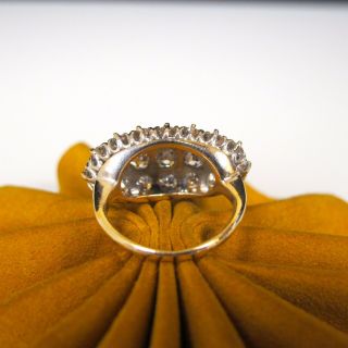ANTIQUE 14k Gold Old Minor Cut DIAMOND Women ' s Wide Ring ESTATE Size 4.  75 4