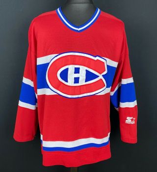 Vintage Montreal Canadiens Starter Hockey Jersey Men’s Size L Eastern Conference