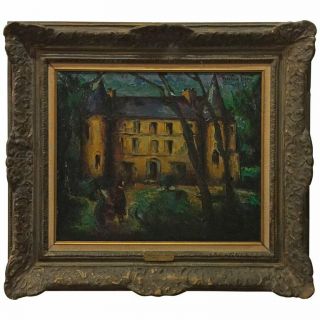 Le Chateau Verte French Villa Oil Painting By Benton Francis Scott Signed Listed