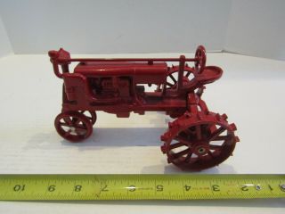 Vintage Farm Tractor 1:16 Scale Models Red Painted Steel Wheel Marked 1808