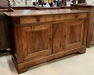 Antique French Walnut Louis Philippe Chest Buffet Server Farmhouse Sideboard