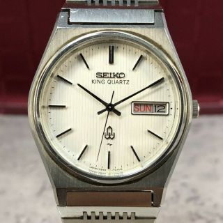Vintage 1978 SEIKO KING Quartz 5856 - 7030 KQ Band Men ' s Watch Japan 373 2