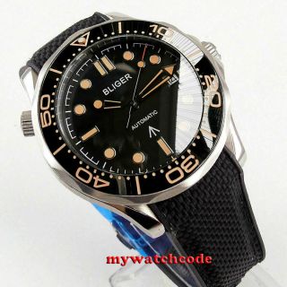 41mm Bliger Black Dial Sapphire Glass Date Japan Nh35a Automatic Mens Watch