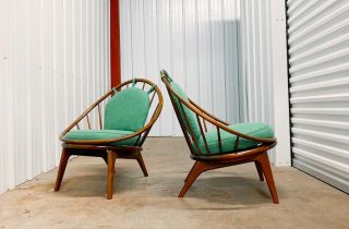 Vintage Mid Century Danish Modern Kofod - Larsen For Selig Hoop Lounge Chair