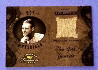 2003 Donruss Timeless Treasures 33/50 Lou Gehrig Authentic Game Worn Jersey Card
