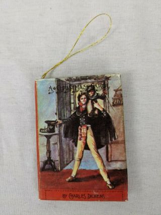 Vintage Rare Charles Dickens A Christmas Carol Book Christmas Ornament