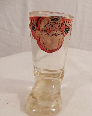 Vintage Glass Candy Container Santa Claus 