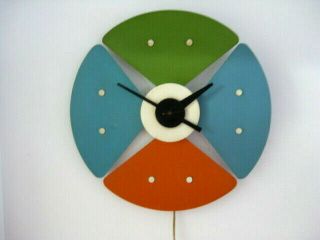 Orig 1957 Howard Miller Paddle Clock George Nelson Associates Modern Mid Century