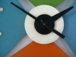 Orig 1957 Howard Miller PADDLE Clock George Nelson Associates Modern Mid Century 2