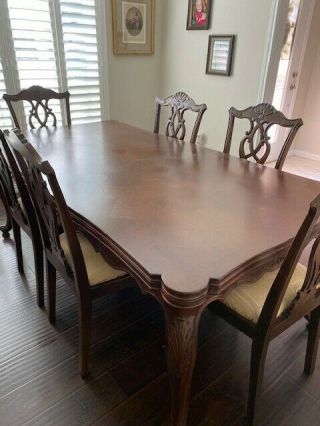 Chippendale Dining Room Set,  Dining Table With 8 Chairs.