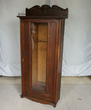 Antique Oak Gun Cabinet – Hudson – Only 29 Inches Width