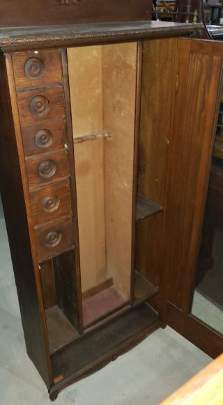 Antique Oak Gun Cabinet – Hudson – only 29 inches width 3