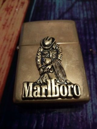 Marlboro Zippo Solid Brass Vintage Fully Comes With Xiv Insert