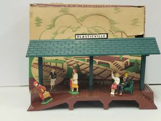 Vintage Plasticville Freight Station Kit With Box And Citizens