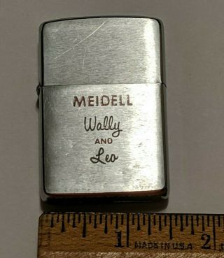 Vintage Zippo Lighter Meidell Wally And Lea Pat.  2517191