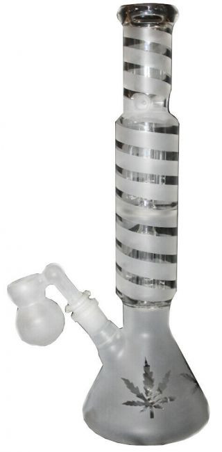 14 " Frosted Glass Bong Percolator Bong Double 8 Arm Tree Perc Glass Water Pipe