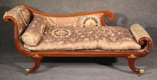 Fine French Louis Xv Bronze Mounted Ormolu Recamier Daybed Chaise,  Circa 1890