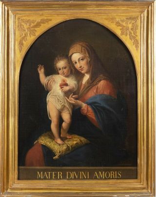 Italian Renaissance Old Master Madonna Jesus Love 1700 Huge Antique Oil Painting