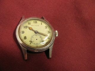 Vintage Bulova Military 10ak Wrist Watch Good Balance Non Military Back