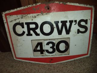 Vintage Crows Hybrids Seed Corn Farm Field Sign Weathered & Numbered Illinois